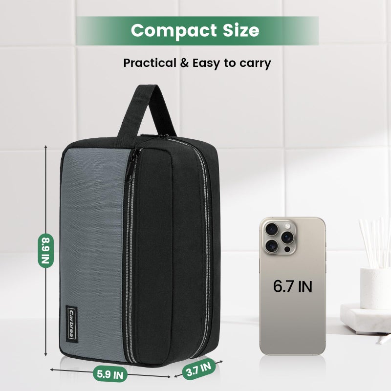 Carbrea Travel Toiletry Bag - Small Toiletry Bag for Men Skincare Bag Doop Kit for Toiletries Accessories Gifts - Black - Image 2